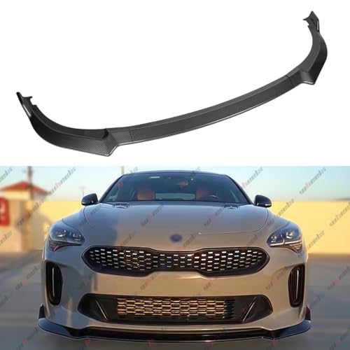 WheelX 3Pcs Front Lip Compatible with 2018-2024 Kia Stinger, Bumper Spoiler Air Dam Lower Chin Splitter Protection Body Kit Fits for 2018 2019 2020 2021 2022 2023 2024 (Carbon Fiber Pattern) by WheelX - Used condition - US$64.31