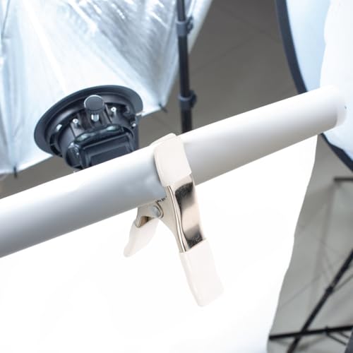 Angoily Lot De 3 Pinces À Ressort Robustes En Chrome Nickelé Pince D3 Serrage Blanche Pour Support De Fond Clips D'ArrièRe-Plan Et Serre-Joints Pour Photographie Et DéCoration IntéRieure Robustes – vue 8