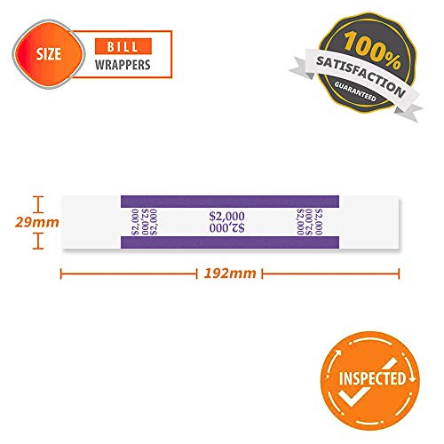 NATURALABEL 300 Assorted Currency Straps Self Sealing Money Bands Pack 300 (6 Colors)
