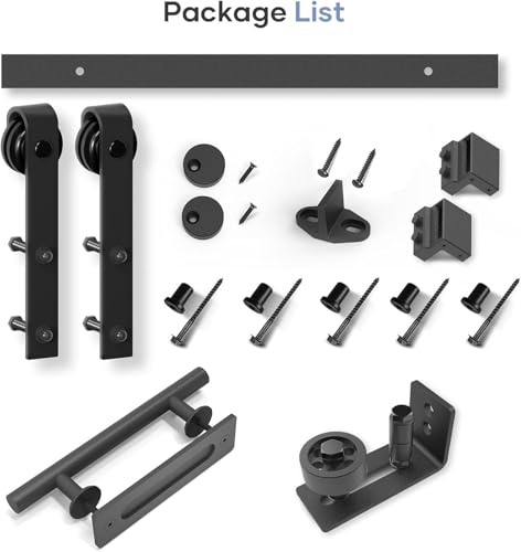 EaseLife 7 FT Sliding Barn Door Track and Handle Hardware Kit,Aluminum,Heavy Duty,Basic J Pulley,Slide Smoothly Quietly,Easy Install (7FT Track Kit for 38"~40" Wide Single Door) by EaseLife - Used condition - Image 7