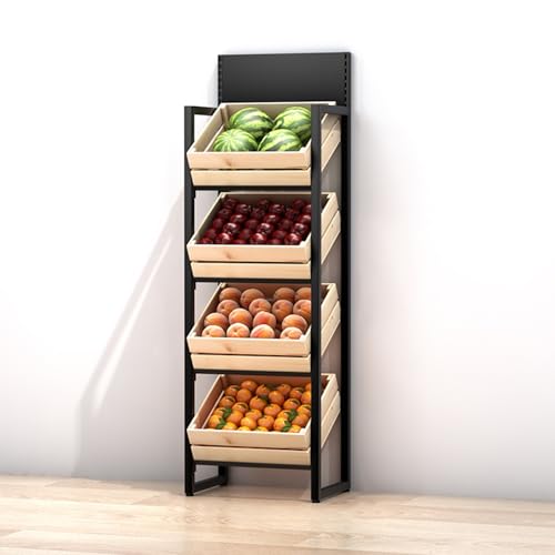 Estante para frutas y verduras vertical: organizador de gran capacidad para tiendas y hogar