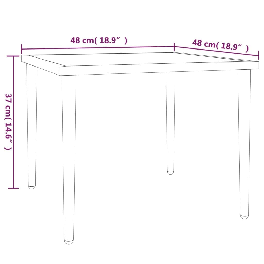 Elegante tavolo da giardino grigio, 48 x 48 x 37 cm, in acciaio, per terrazza, telaio stabile e piano del tavolo per bevande e cibo, design modulare per una combinazione flessibile con gli