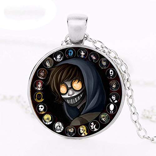 Fashion Accessory Gift for Kids Hot Creepypasta Creepy Pasta Ticci Toby Halskette Glas Bronze Anhänger Kette Jeff The Killer Cover