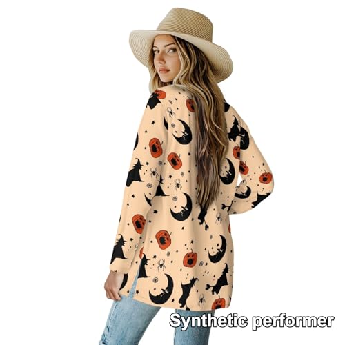 Image of Cardigan Sweaters for Women Long Sleeve Cardigan Soft Drape Open Front Fall Dusters V-Neck Jackets Dressy Loose Coat