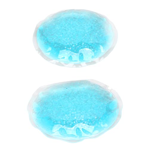 Reusable Eye Gel Pads, 1 Pair Hot Cold Compress Eye Pad Eye Cooling Pads Gel Eye Cold Pack Blue Round Swelling Eye Strain Relief for Women