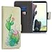 Produktbild kwmobile Hülle kompatibel mit Samsung Galaxy A7 (2018) - Kunstleder Wallet Case mit Kartenfächern Stand Kaktus Blüte Grün Pink Sand
