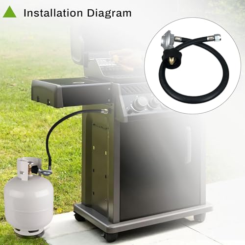 Image of 25IN Hose And Regulator Kit For Weber Grill Parts, Metal Material, Black Color, Compatible With Weber Genesis /Spirit /Summit I /II Series (Models 7627 67069 69891 200 210 300 310 330 Silver Gold)