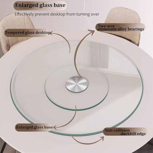 Plaque de service rotative en verre trempé haut de gamme pour table design - 3