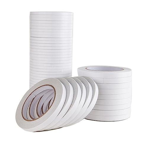 OSOLADY Double-Sided Tape 10 Pack 0.5x800cm Hot-melt Adhesive Double Face Tape Craft Office School Adhesive Wrapping