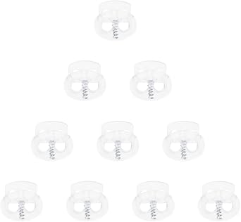 Tupalizy 17x16mm Clear Cord Locks Double Hole Spring Stopper Slider Clip Pant Drawstring Shoelace Tighten Repair Fastener