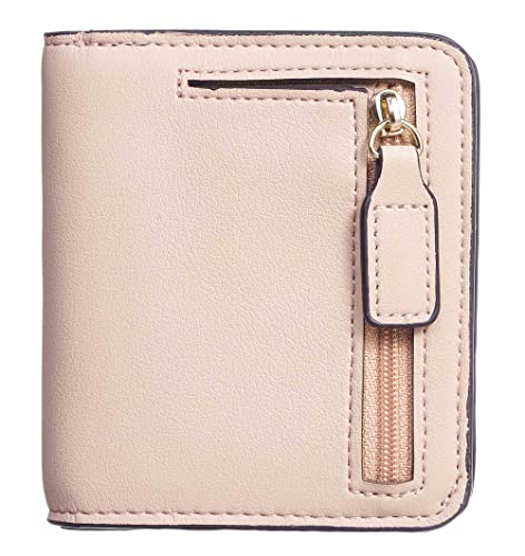 Image of Gostwo Small Wallet for Women, Slim Bifold Credit Card Holder, Compact RFID Blocking Cash Wallet, Billfolds Thin Leather Zipper Pocket, Mini Wallet Gift for Ladies Teen Girls Travel with ID Window