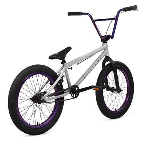 ELITE BICYCLES Elite BMX Bicycle 18'', 20'' & 26'' Model Freestyle Bike - 3 Piece Crank (Grey Purple, 20'')
