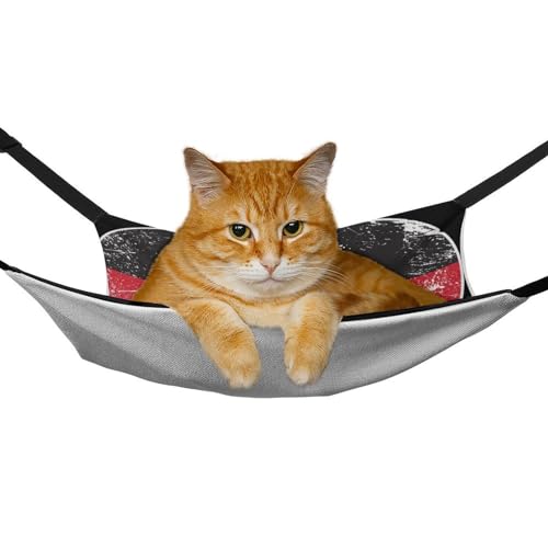 Rede para gatos com bandeira retrô em forma de coração da Alemanha - Cama macia para animais de esti