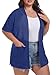 OLRIK Plus Size Cover Up Beach Coverups Maternity Cardigans Royal Blue-3X
