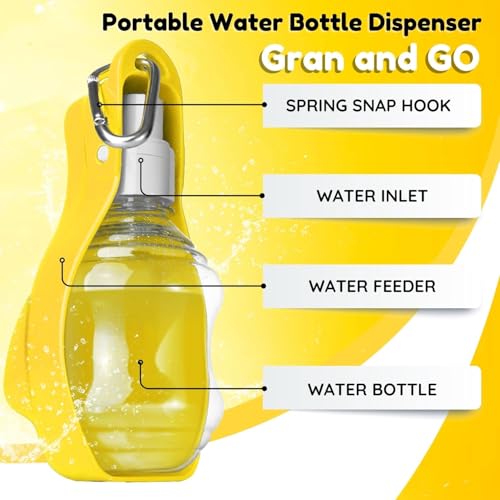 Flexzion Portable Dog Water Bottle Dispenser – 7oz Pet Travel Water Bottle for Dogs On The Go with Buckle & Flippable Water Bowl, Yellow Dog Travel Water Bowl Dispenser & Doggy Water Bottle On The Go Flexzion Portable Dog Water Bottle Dispenser – 7oz Pet Travel Water Bottle for Dogs On The Go with Buckle & Flippable Water Bowl, Yellow Dog Travel Water Bowl Dispenser & Doggy Water Bottle On The Go