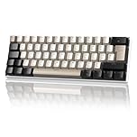 MAGIC-REFINER MK21 60% USB-C Wired Mechanical Gaming Keyboard UK Layout, Linear Red Switches, Hot Swappable, Ultra-Compact 62 Keys, RGB Backlight, PBT Keycap, for Gamer, Office, Typists, Starry White