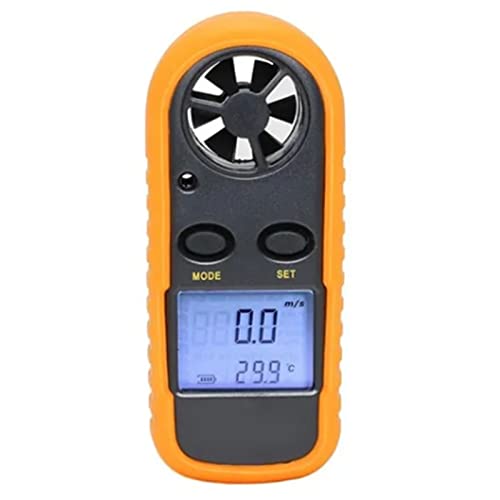 Akozon Anémomètre Numérique Anémomètre avec écran LCD, Mesure de la Vitesse du Vent et de la Température – Thermomètres de Décoration et Instruments Météorologiques