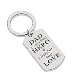ShiQiao Spl DAD a Son's First HERO a Daughter's First Love Keychain Dog Tag Great Gift for Father's