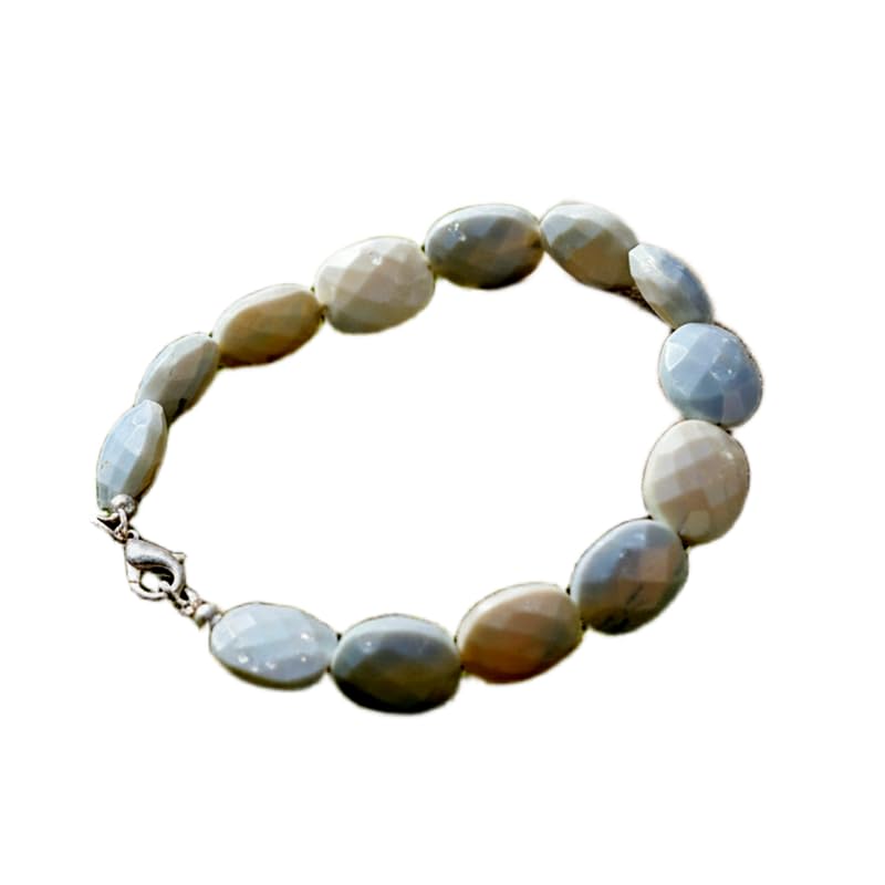 Bracelet opale naturelle à maillons d'exception, pierres ovales facettées fait main LKBEADS