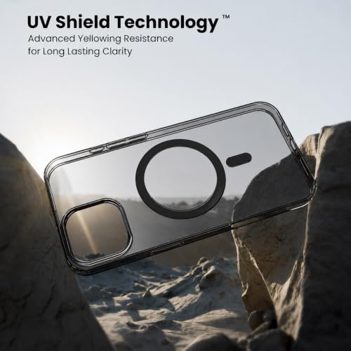 Image of Elzzi Anti Scratch Semi Translucent Cover for iPhone 15 Case, Premium PC + TPU Magnetic Phone Cases Drop Proof, Compatible with Magsafe Slim Never Yellowing Shockproof