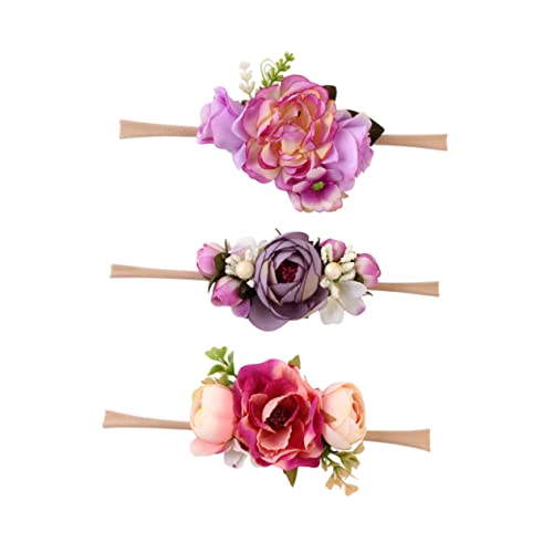 FOMIYES 3 Pçs Bandana De Noiva Bandana De Casamento Bandana Floral Para Bebê Menina Coroa De Flores