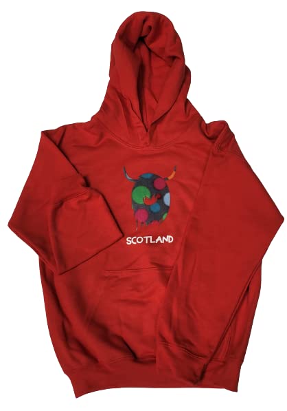 Sweat à capuche enfant vache rouge vêtement chaud taille S