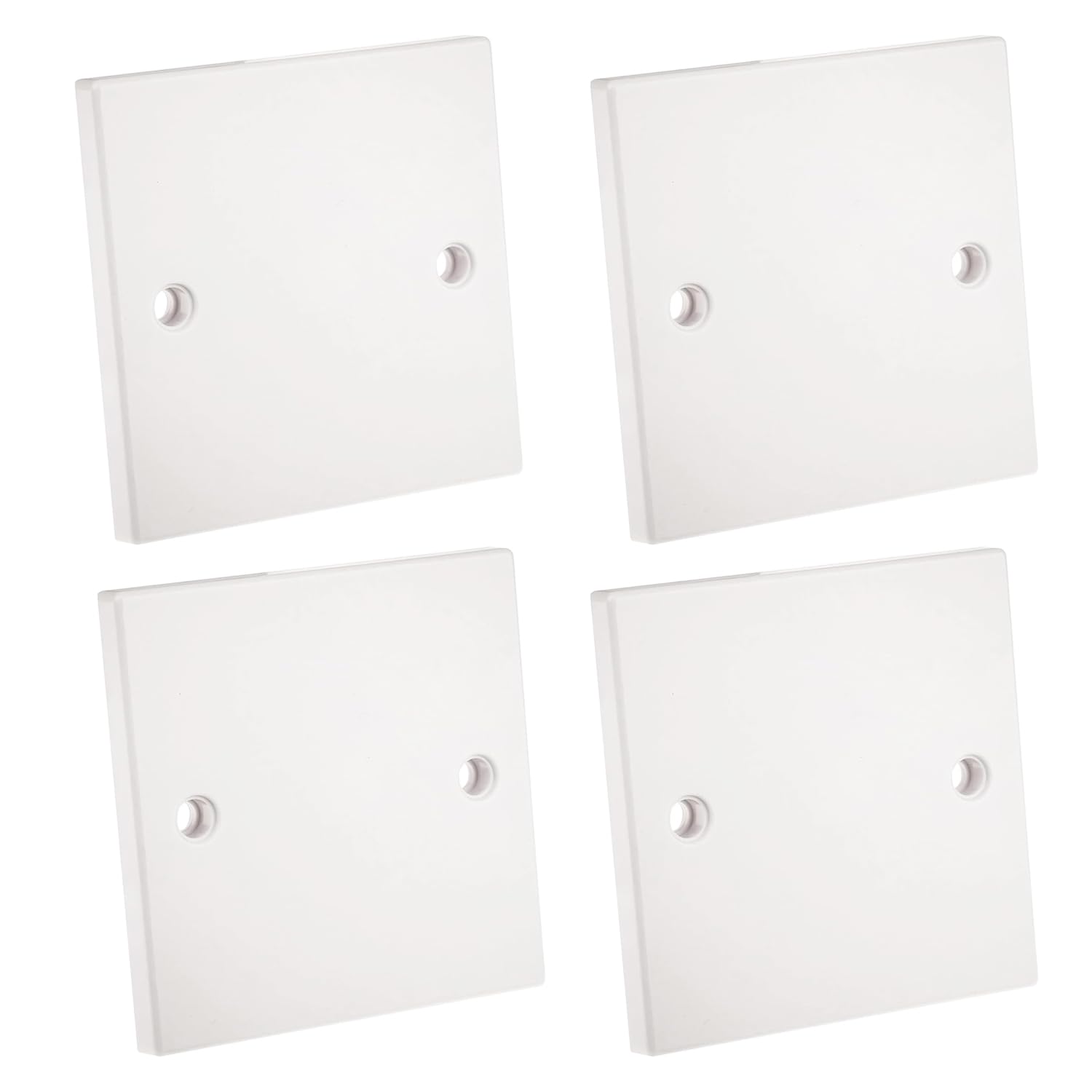 rhinocables White Single Blanking Cover Plate - Waterproof Plug & Light Switch Concealer for Unused UK Electrical Boxes