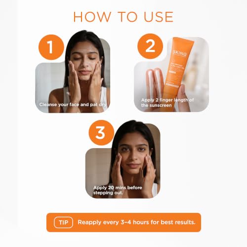 Image of SKINQ Sun Protect Ultra Light Gel Sunscreen SPF 50+ PA++++ with Vitamin C | In-Vivo Tested | Zero White Cast | Lightweight, Non-Greasy | For Dry & Sensitive Skin | Dermat Formulated | 10ml