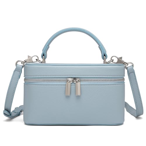Image of Rejolly Vanity Case Handbag for Women Top-Handle PU Leather Purse Crossbody Shoulder Bag