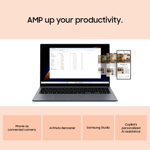 Image of Samsung Galaxy Book4 (Gray, 8GB RAM, 512GB SSD) | 15.6 inch Full HD Screen | Intel Core i5 1335U Processor | Windows 11 Home | MS Office 2021 | Fingerprint Reader | Intel Iris XE Graphics | RJ45 LAN Port