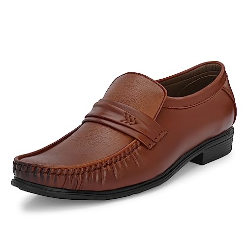 Image of Centrino Men's Moccasin Formal Shoe |Stylish & Comfortable Slip-On Shoes for Casual |Premium Slip-On Loafers | Leather Comfort Moccasin Every day wear |Versatile, Durable & Fashionable Footwear (6433)