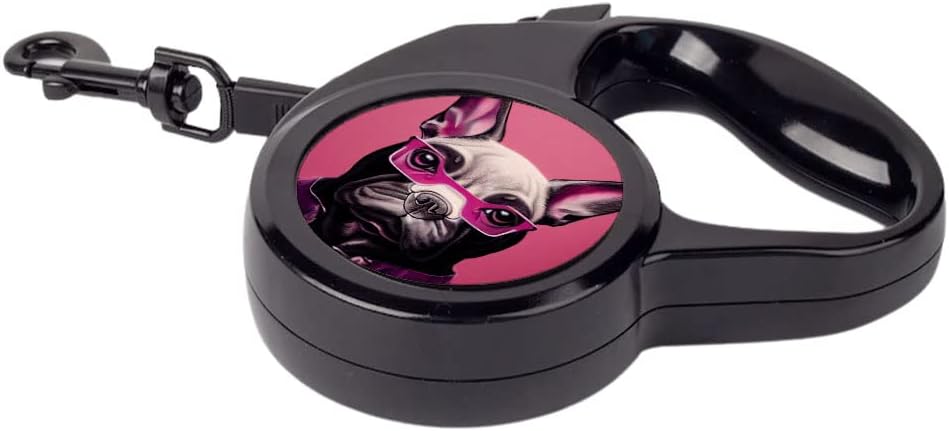 Pink Dog Retractable Pet Leash - Art Leash - Print Dog Leash - 118 inches