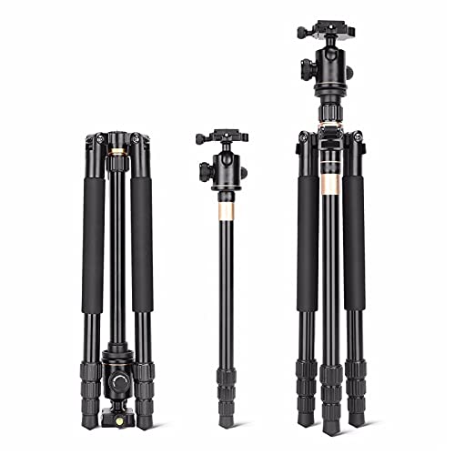Soporte portátil ajustable para proyector con trípode ligero de aleación de aluminio, cabezal giratorio 360°, incluye bolsa de transporte miniatura 6