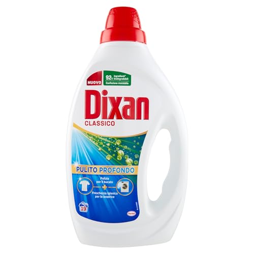 Dixan Liquido Classico Detersivo Lavatrice (19 Lavaggi), Detersivo Liquido Lavatrice Per Una Pulizia Profonda Del Bucato E Freschezza Igienica Per La 