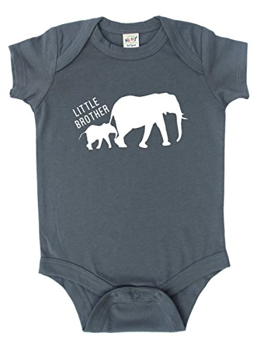 Little Brother Elephant Baby Bodysuit (12-18 Months Light Blue)
