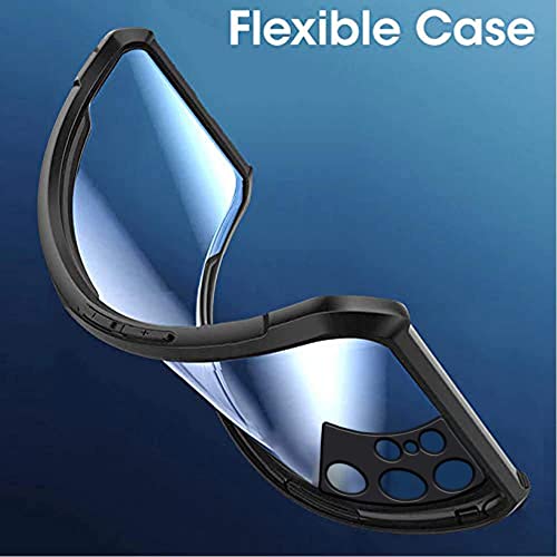 Image of WOW IMAGINE Shock Proof Clear Protective BackCase for Samsung Galaxy S22 Ultra 5G - AirEDGE Technology | 360 Degree Camera Protection | Transparent Hybrid Back Case Mobile Cover - Black