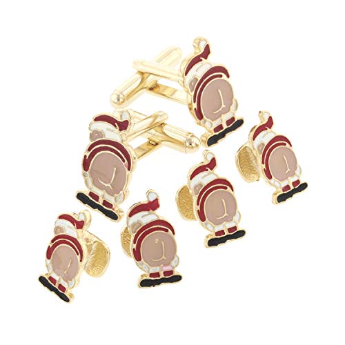 JJ Weston Mooning Santa Tuxedo Cufflinks and Shirt Studs. Made in the USA.