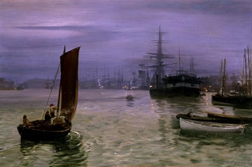 Tableau Toile Peinture Décorative Charles Napier Hemy le Dernier Bateau Impression Grand Format