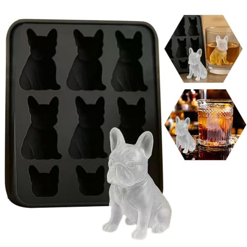 Molde de Hielos Perro Bulldog Francés 3D Silicona miniatura 6