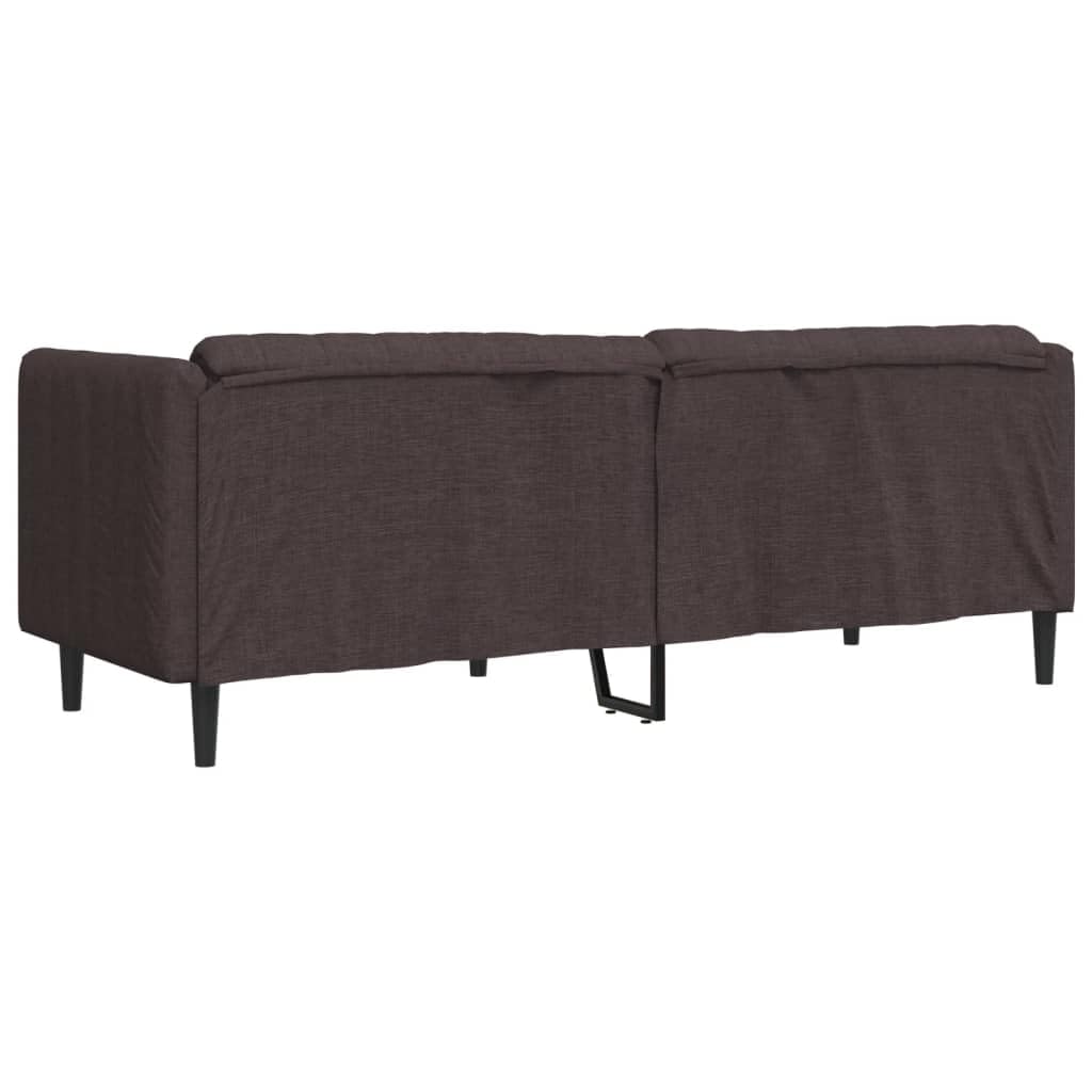 Sofa 3-osobowa, ciemnobrązowa tkanina z tapicerowaną ławką i miejscem do przechowywania, nowoczesna sofa narożna do salonu i pokoju gościnnego, komfortowy salon z oparciem i podłokietnikami