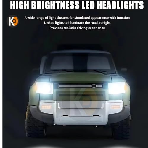 Image of K D Smoke Remote Control SUV Defender Car - High-Speed Off-Road RC Car with LED Lights & Smoke | USB Type-C Charging (5 Defendar with Fog Remote Car Dark Blue)