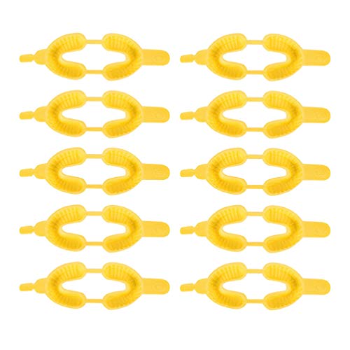 HEALLILY Disposable Dental Fluoride Trays Dental Impression Trays Fluorinated Foam Dental Tray Dental Materials Tray for Kids Use 20pcs Size M Yellow