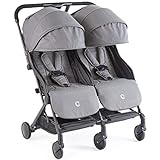 Contours Bitsy Double Compact Fold Lightweight Travel Stroller, Granite Grey