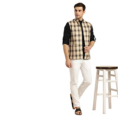 Image of SOJANYA Men's Cotton Regular Fit Short Kurta