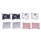 8pcs 1:12 Dollhouse Miniature Simulated Pillow Cushions Furniture Model Toy for 1/12 Dollhouse Sofa...
