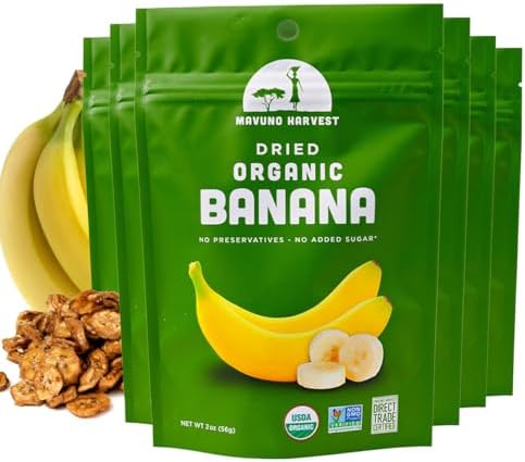 Mavuno Harvest Banana Chips - No Sugar Added - Healthy Snacks - 6 Pack