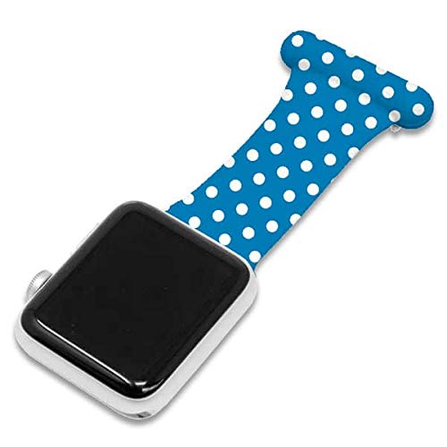 Coopers Care UK, Compatible Replacement Strap for Apple Watch Nurse Fob Strap, Size 38-40mm Fits All Watch Series 1,2,3,4,5,6 Polka Dot Pink Blue Black Red