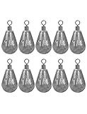 BLUEWING Casting Swivel Bell Sinkers Fishing Weights Drop Shot Dipsey Lead Saltwater, 1/4oz - 10pcs