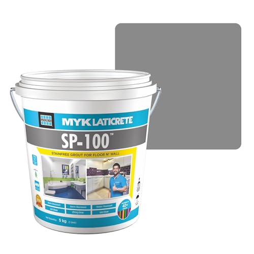 Image of MYK LATICRETE SP-100 Premium Epoxy Grout (42-Platinum, 5KG)-Stain & Germ Resistant & Water-Resistant-Food Grade CFTRI Certified Epoxy-Grout-Home, Kitchen & Bathroom-Floor & Wall Tile Joints