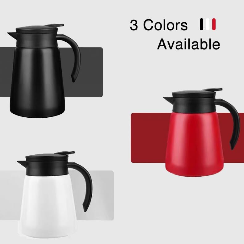 Mini Stainless Steel Thermal Carafe Coffee, 30 oz Tea Pot Double Wall Vacuum Insulated with Handle and Lid (black) - Image 7